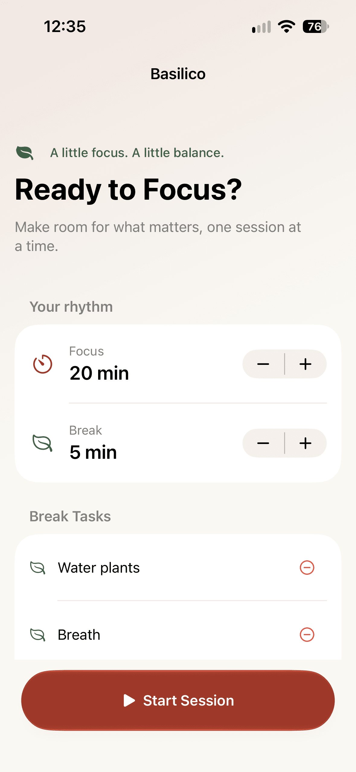 Basilico on iPhone: simple setup for your tasks and chores