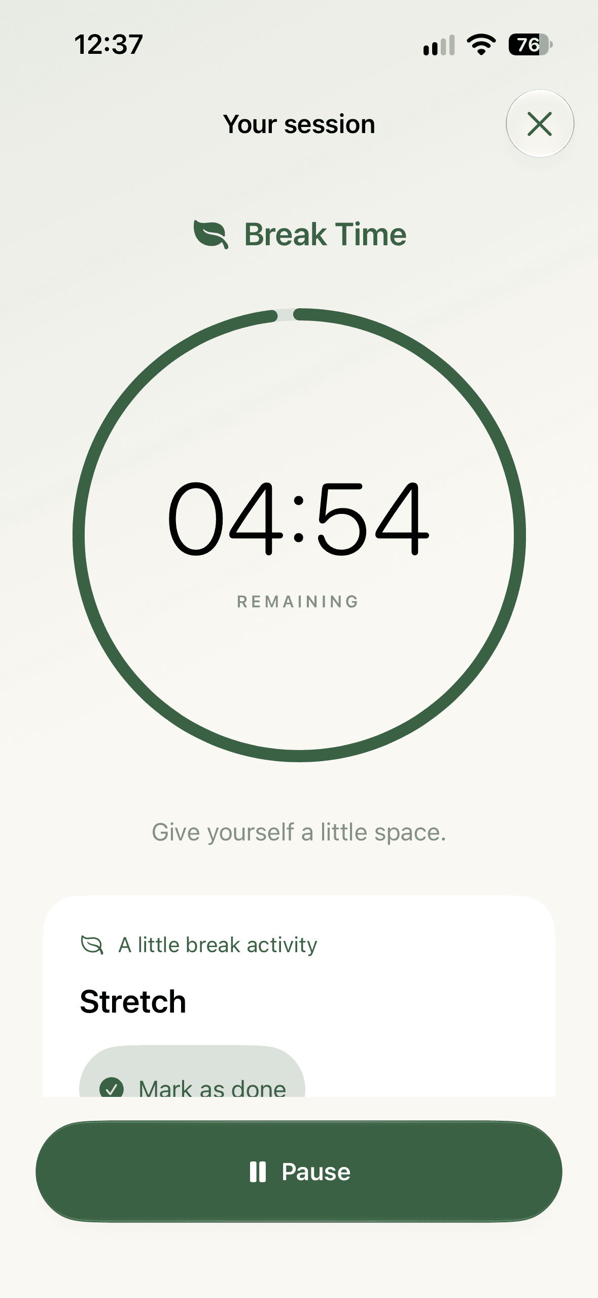 Basilico on iPhone: break time with a suggested chore